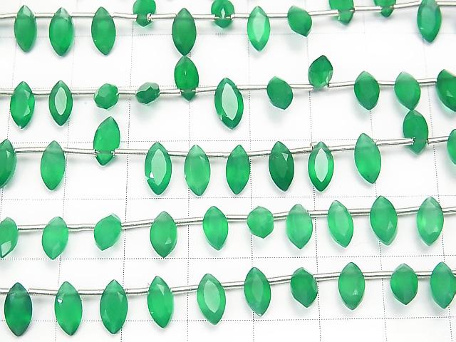 1strand $7.79! High Quality Green Onyx AAA Marquise Faceted 8x4mm 1strand (aprx.5inch / 13cm)