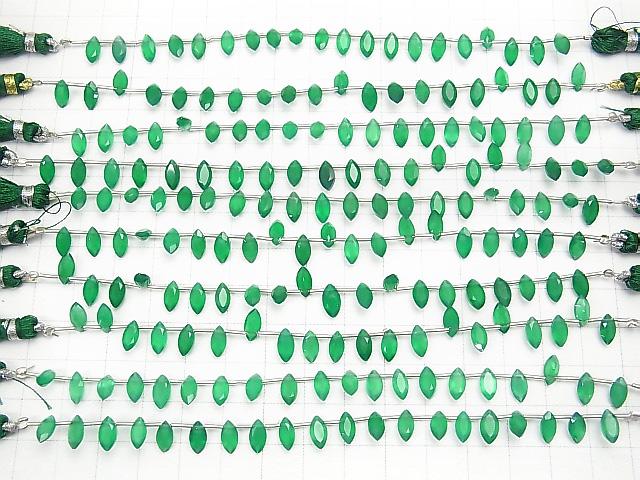 1strand $7.79! High Quality Green Onyx AAA Marquise Faceted 8x4mm 1strand (aprx.5inch / 13cm)