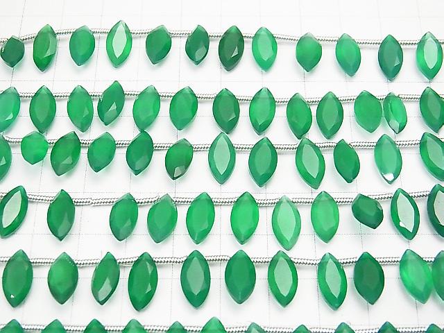 1strand $16.99! High Quality Green Onyx AAA Marquise Faceted 12x6mm 1strand (aprx.5inch / 13cm)