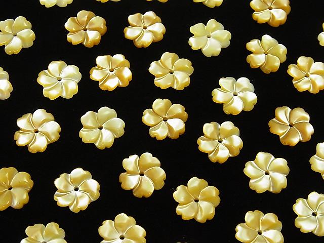 High Quality Yellow Shell AAA Flower 10mm Central Hole 4pcs $3.79!