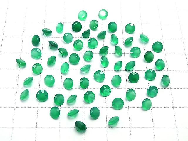 High Quality Green Onyx AAA Undrilled Round Faceted 5x5mm 10pcs $4.79!