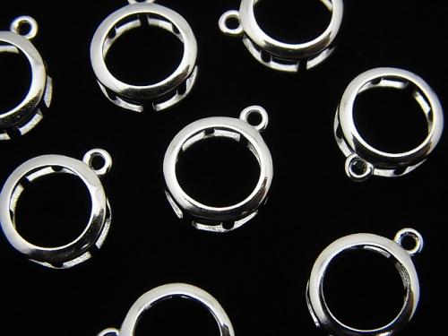 Silver925 Charm, Pendant Frame (Bezel) Rhodium Plated 1pc for Round Faceted 8mm $3.59!