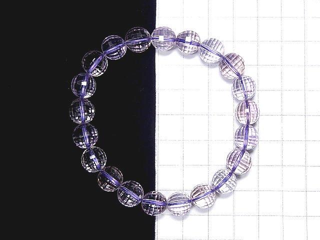 [Video] [One of a kind] High Quality Ametrine AAA- Mirror Faceted Round 9mm Bracelet NO.73