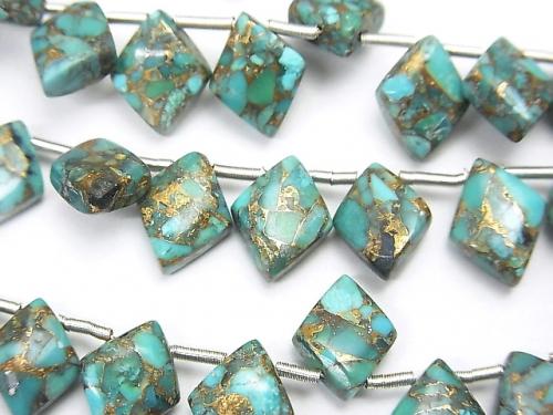 Blue Copper Turquoise AAA Diamond 10x8mm half or 1strand (22pcs)