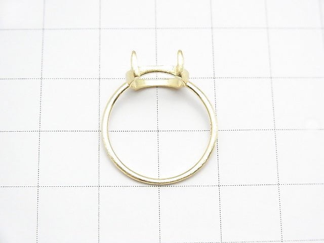 [Video]Silver925 Ring Empty Frame (Claw Clasp) Horizontal Oval 10x8mm Hairline 18KGP 1pc