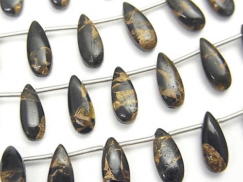 1strand $24.99! Copper Obsidian AAA Pear shape (Smooth) 12x5mm 1strand (14pcs )