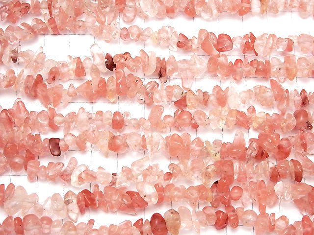 Cherry Quartz Glass  Chips (Small Nugget ) 1strand beads (aprx.32inch/80cm)