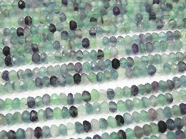 High Quality! 1strand $9.79! Multicolor Fluorite AA ++ Faceted Button Roundel 6x6x3mm 1strand (aprx.15inch / 38cm)