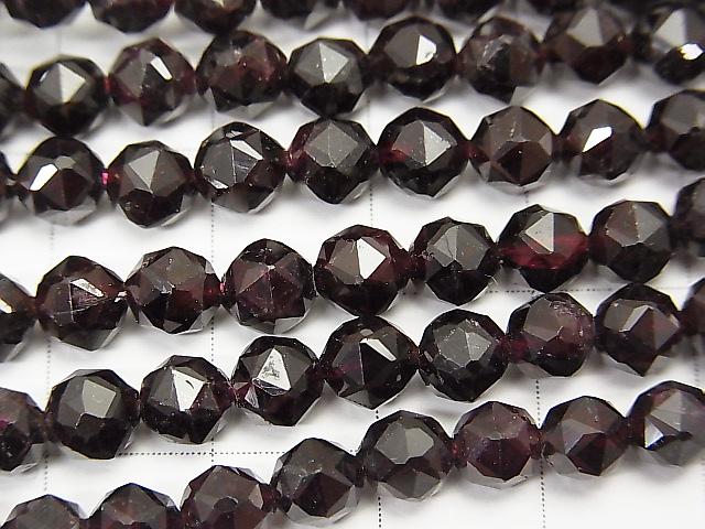 High Quality! 1strand $12.99! Garnet AA Star Faceted Round 5mm 1strand (aprx.15inch / 37cm)