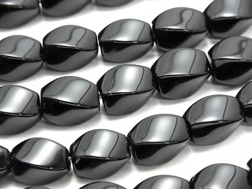 1strand $8.79! Onyx  Rice 4Faceted Faceted Twist 12x10x10mm 1strand (aprx.15inch/36cm)