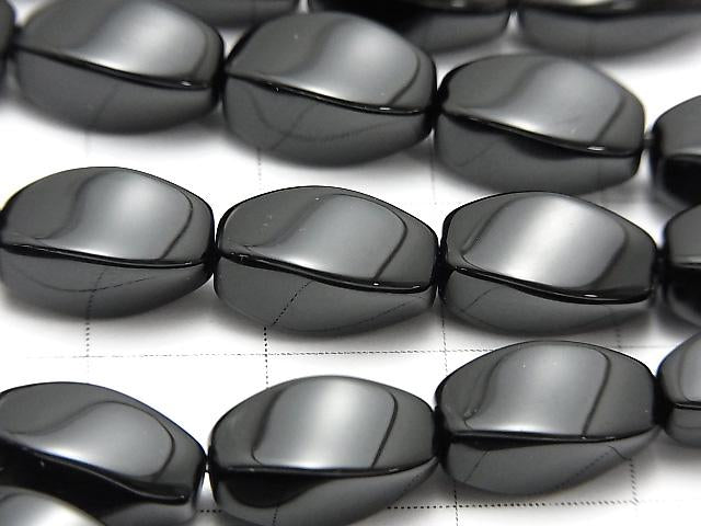 1strand $8.79! Onyx  Rice 4Faceted Faceted Twist 12x10x10mm 1strand (aprx.15inch/36cm)