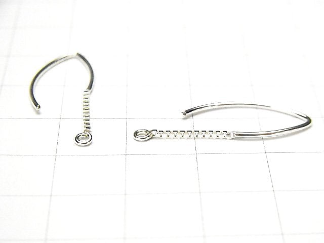 Silver925 Marquise Earwire 20x11mm 1pair with box chain