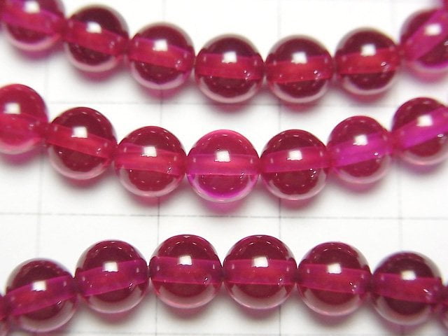 [Video] Synthetic Ruby AAA Round 6mm Bracelet