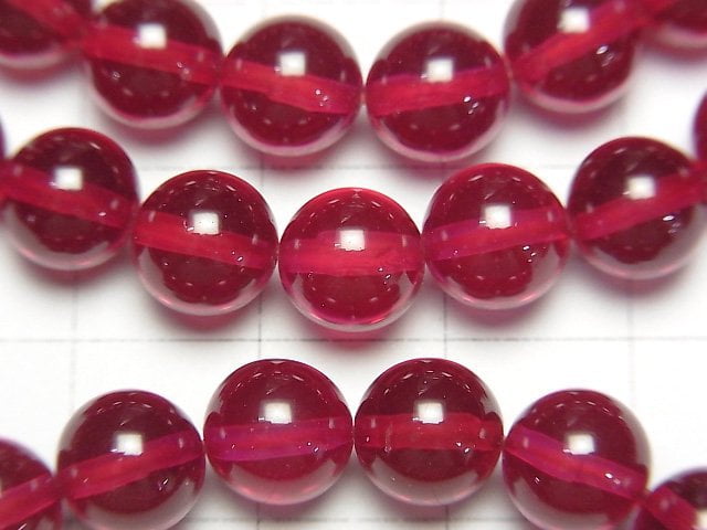 [Video] Synthetic Ruby AAA Round 8mm Bracelet