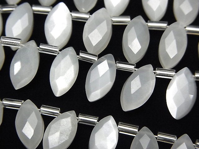 [Video]White Moonstone AAA Marquise Faceted Briolette 12x6mm 1strand (12pcs )