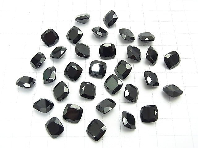 [Video]High Quality Black Spinel AAA Loose stone Square Faceted 10x10mm 2pcs