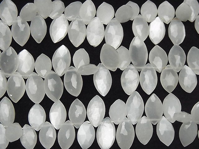 High Quality White Moonstone AAA- Marquise Faceted Briolette half or 1strand beads (aprx.7inch / 17cm)