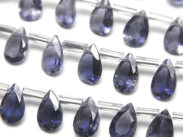 [Video]High Quality Iolite AAA- Pear shape Faceted 8x5mm half or 1strand (18pcs )