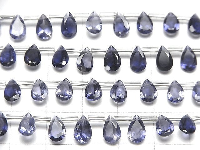 [Video]High Quality Iolite AAA- Pear shape Faceted 8x5mm half or 1strand (18pcs )