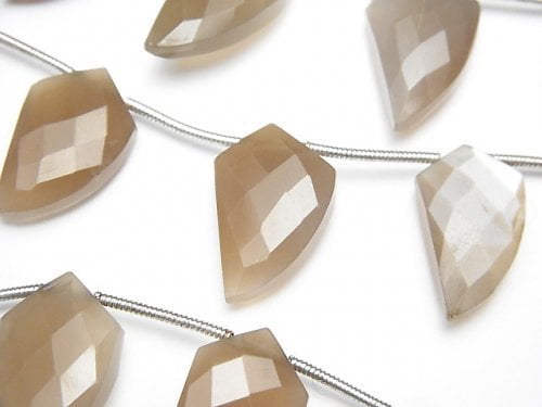 High Quality Brown Moonstone AAA- Deformed Faceted Marquise 1strand beads (aprx.9inch / 22cm)