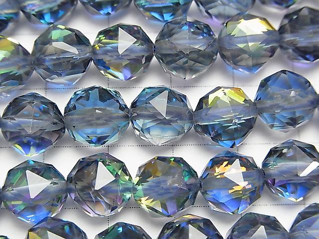 High Quality! 1strand $11.79! Blue Luna Flash Star Faceted Round 10mm 1strand beads (aprx.15inch / 37cm)