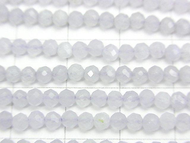 [Video] High Quality! Blue Lace Agate AA+ Faceted Round 3mm  1strand beads (aprx.15inch/37cm)