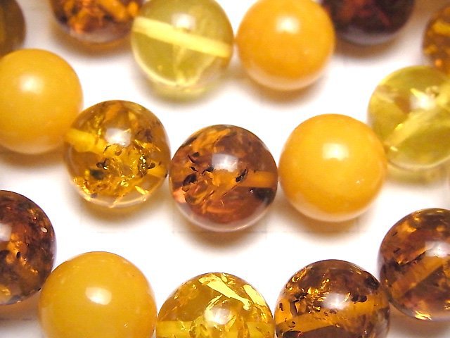[Video] Multicolor Amber Round 12mm Bracelet