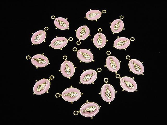 Metal Parts Charm 18x13mm Miraculous Medal Pink 1pc $1.79!