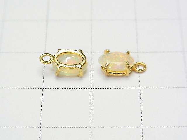 [Video]High Quality Ethiopia Opal AAA Bezel Setting Oval Faceted 7x5mm 18KGP 2pcs $16.99!