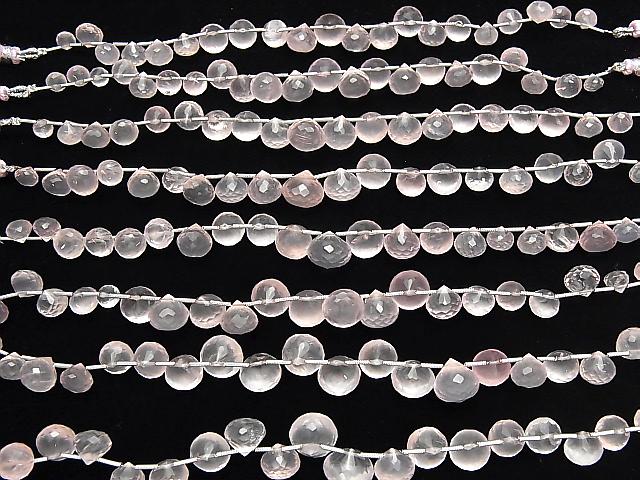 [Video] 1strand $39.99! High Quality Rose Quartz AAA Onion  Faceted Briolette  1strand beads (aprx.6inch/16cm)
