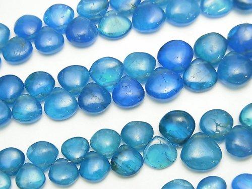 [Video] High Quality Neon Blue Apatite AAA- Chestnut (Smooth) Size Gradation 1strand beads (aprx.7inch / 18cm)