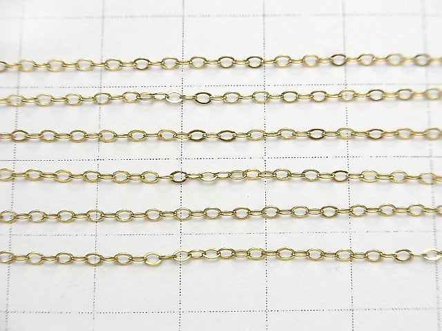 14KGF Flat Azuki Chain 1.5mm [40cm][45cm] Necklace 1pc