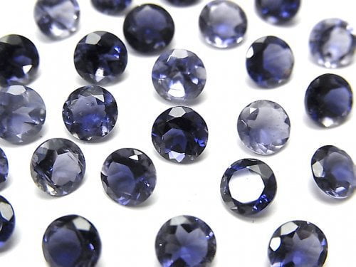 [Video]High Quality Iolite AAA Loose stone Round Faceted 6x6mm 3pcs