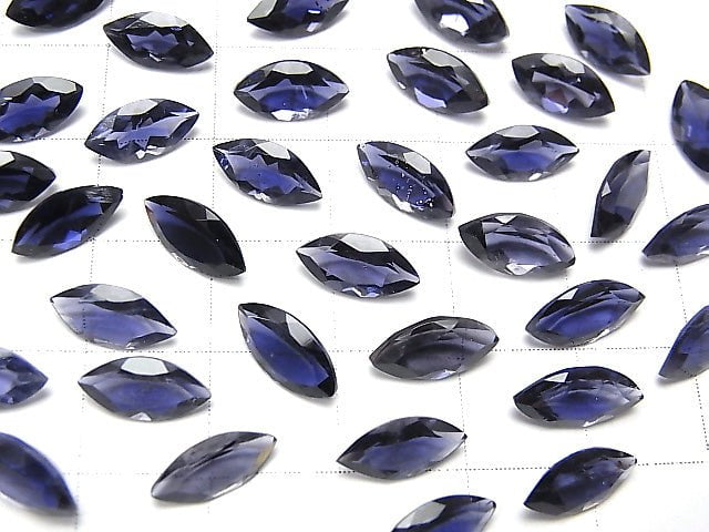 [Video]High Quality Iolite AAA Loose stone Marquise Faceted 10x5mm 5pcs