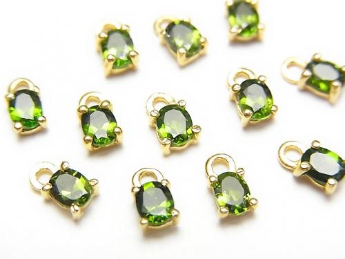 [Video] High Quality Chrome Diopside AAA Bezel Setting Oval Faceted 4x3mm 18KGP 4pcs $12.99!