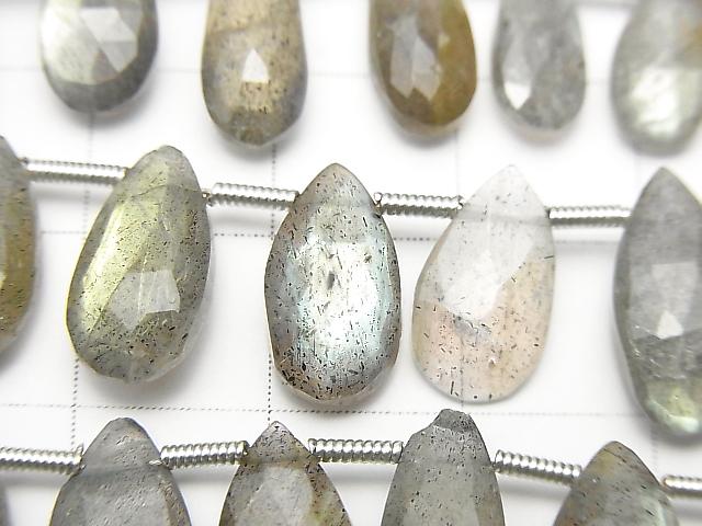 High Quality Labradorite AAA- Pear shape  Faceted Briolette  half or 1strand beads (aprx.8inch/20cm)