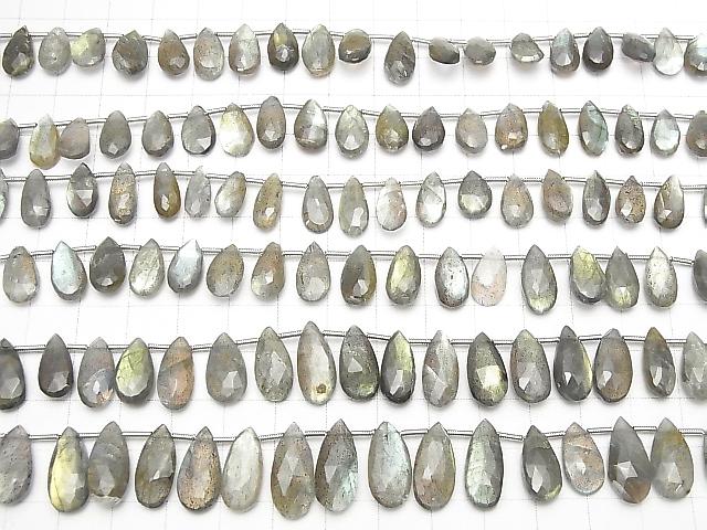 High Quality Labradorite AAA- Pear shape  Faceted Briolette  half or 1strand beads (aprx.8inch/20cm)