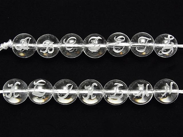 [Video] 1strand $19.99! Alphabet A-Z (cursive) Carving! Crystal AAA Round 10mm 1strand (26pcs ).