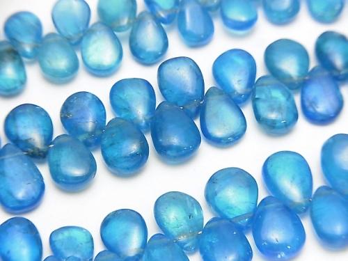 1strand $69.99! High Quality Neon Blue Apatite AAA- Pear shape (Smooth) 1strand beads (aprx.7inch / 18cm)