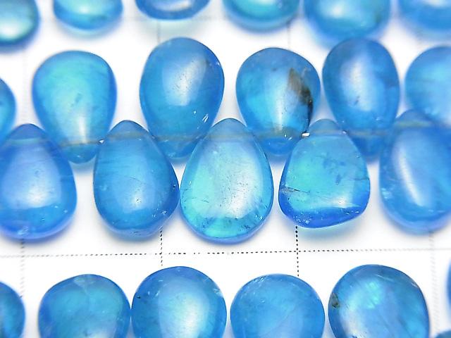 1strand $69.99! High Quality Neon Blue Apatite AAA- Pear shape (Smooth) 1strand beads (aprx.7inch / 18cm)