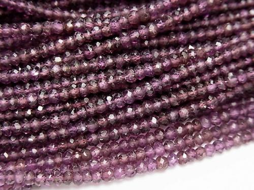 [Video] High Quality Rhodorite Garnet AAA- Small Size Faceted Button Roundel 3x3x2mm 1strand beads (aprx.15inch / 36cm)