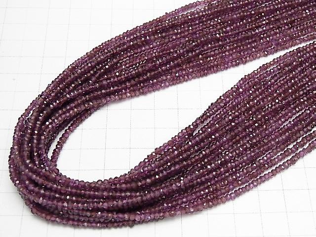 [Video] High Quality Rhodorite Garnet AAA- Small Size Faceted Button Roundel 3x3x2mm 1strand beads (aprx.15inch / 36cm)