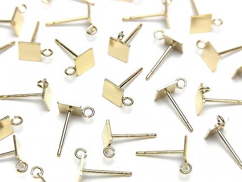 Earstuds Earrings Square 5mm 1pair $5.79! With 14KGF Jump Ring!