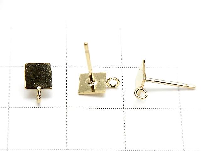 Earstuds Earrings Square 5mm 1pair $5.79! With 14KGF Jump Ring!