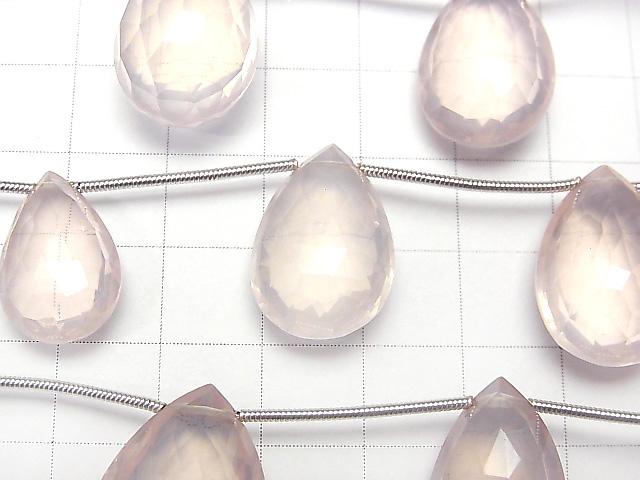 1strand $39.99! High Quality Rose Quartz AAA Pear shape  Faceted Briolette  1strand (5pcs )