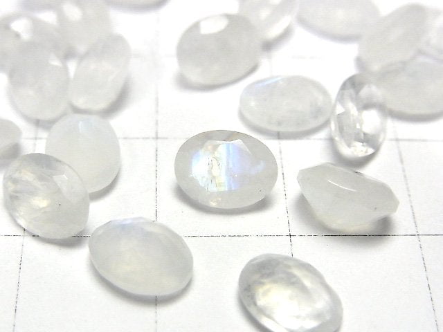 [Video]High Quality Rainbow Moonstone AA++ Loose stone Oval Faceted 8x6mm 5pcs