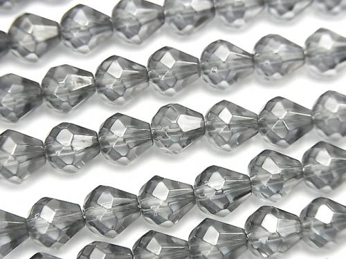 [Video] Silver Flash Crystal Faceted Drop 8x8x8mm half or 1strand beads (aprx.15inch / 36cm)