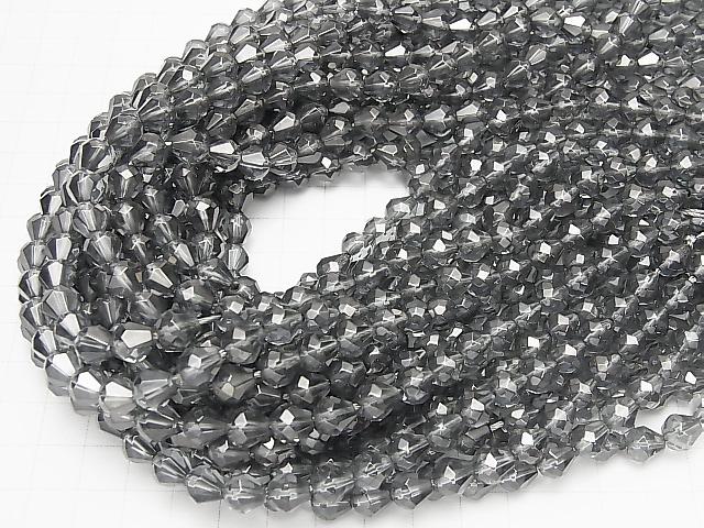 [Video] Silver Flash Crystal Faceted Drop 8x8x8mm half or 1strand beads (aprx.15inch / 36cm)