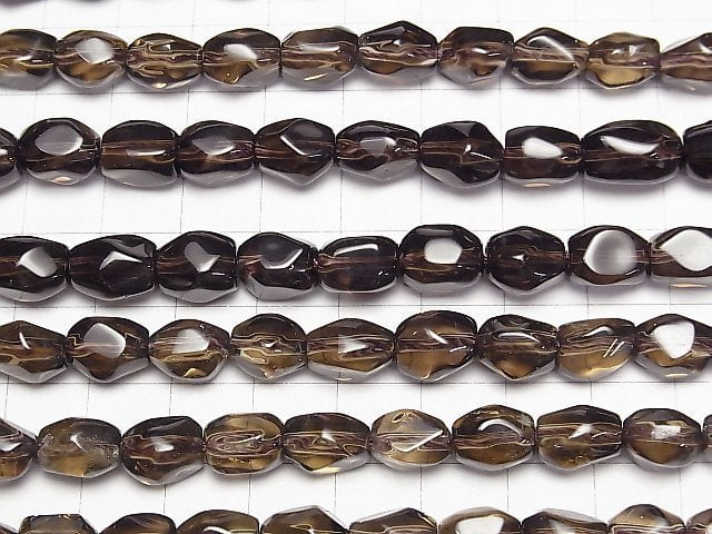[Video]Smoky Quartz AA++ Faceted Nugget 1strand beads (aprx.15inch/37cm)