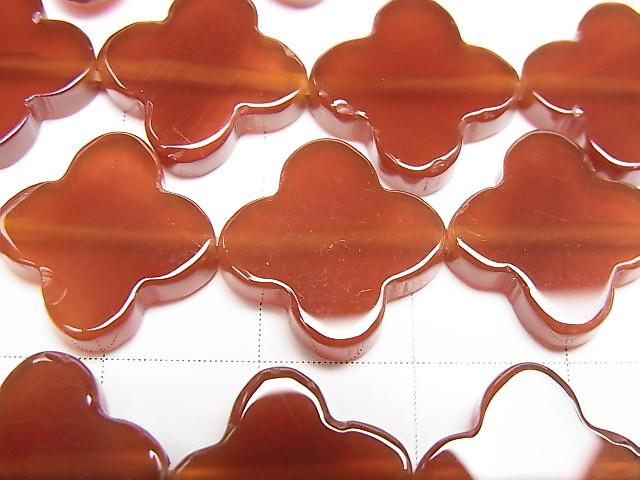 Red Agate AAA- Flower Motif 14x14x3.5mm half or 1strand beads (aprx.15inch / 36cm)
